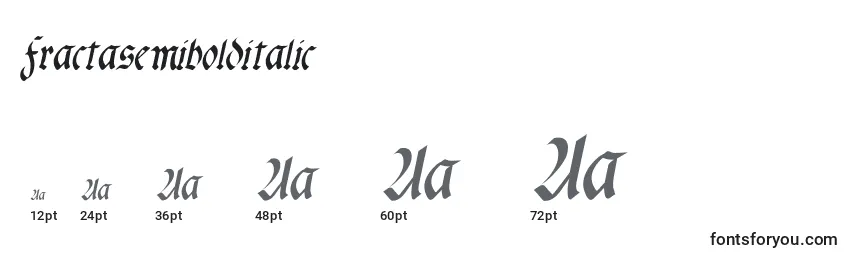 Größen der Schriftart Fractasemibolditalic