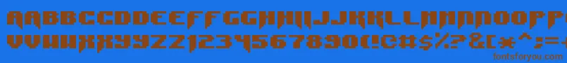 SyntaxE11-Schriftart – Braune Schriften auf blauem Hintergrund