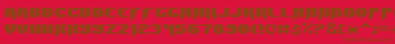 SyntaxE11-fontti – ruskeat fontit punaisella taustalla