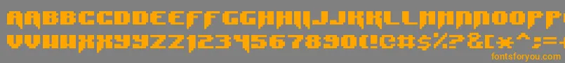 SyntaxE11-Schriftart – Orangefarbene Schriften auf grauem Hintergrund
