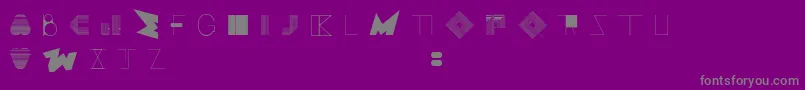 BossMOne-fontti – harmaat kirjasimet violetilla taustalla