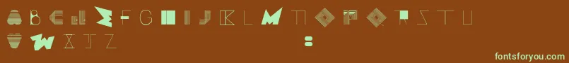 BossMOne-fontti – vihreät fontit ruskealla taustalla
