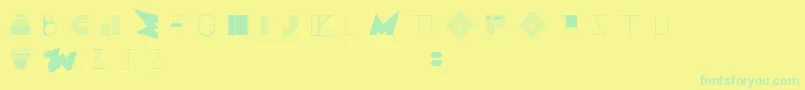 Fonte BossMOne – fontes verdes em um fundo amarelo