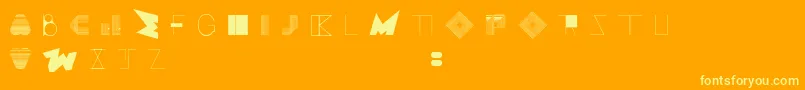 BossMOne-fontti – keltaiset fontit oranssilla taustalla