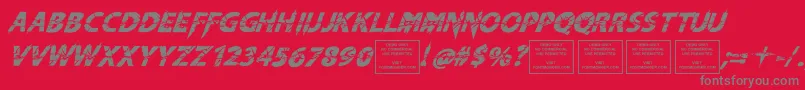 フォントKnifefightballetItalic – 赤い背景に灰色の文字