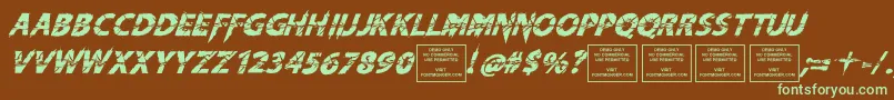 KnifefightballetItalic Font – Green Fonts on Brown Background