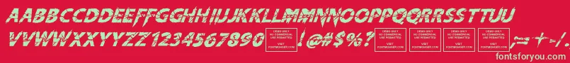 KnifefightballetItalic Font – Green Fonts on Red Background