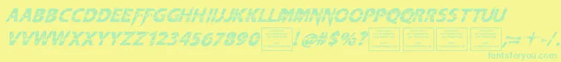 KnifefightballetItalic Font – Green Fonts on Yellow Background