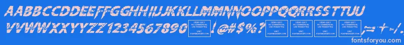 KnifefightballetItalic Font – Pink Fonts on Blue Background