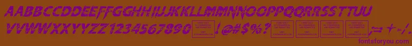 KnifefightballetItalic Font – Purple Fonts on Brown Background