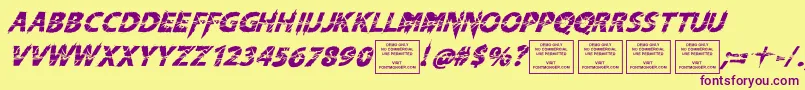 KnifefightballetItalic Font – Purple Fonts on Yellow Background