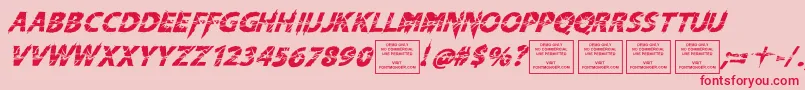 KnifefightballetItalic Font – Red Fonts on Pink Background