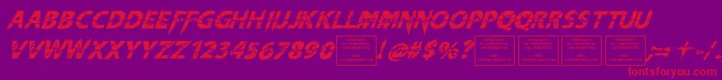 KnifefightballetItalic Font – Red Fonts on Purple Background