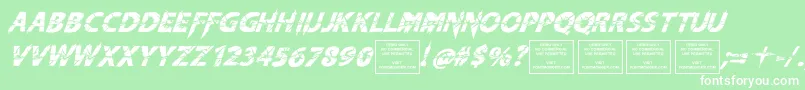 KnifefightballetItalic Font – White Fonts on Green Background