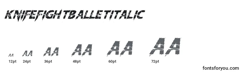 Размеры шрифта KnifefightballetItalic