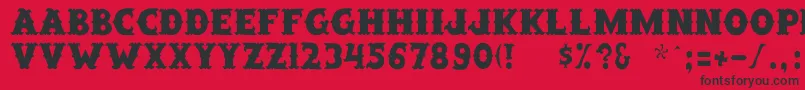 SaloonextTh-Schriftart – Schwarze Schriften auf rotem Hintergrund