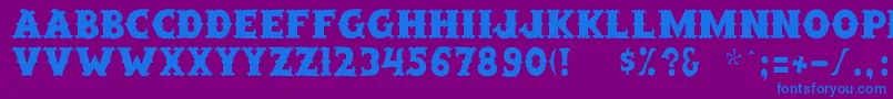 SaloonextTh-Schriftart – Blaue Schriften auf violettem Hintergrund