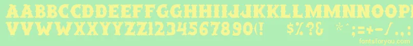 SaloonextTh Font – Yellow Fonts on Green Background