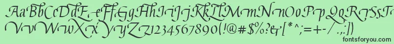 Шрифт GaiusLtRegularSwashBeginning – чёрные шрифты на зелёном фоне