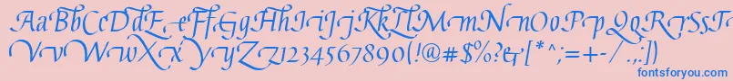 fuente GaiusLtRegularSwashBeginning – Fuentes Azules Sobre Fondo Rosa