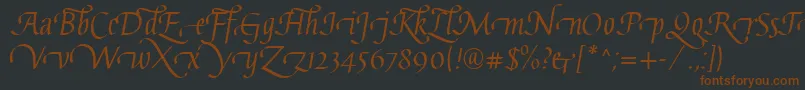 GaiusLtRegularSwashBeginning-fontti – ruskeat fontit mustalla taustalla