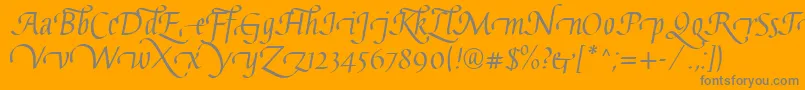 GaiusLtRegularSwashBeginning Font – Gray Fonts on Orange Background