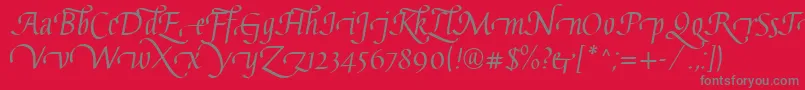 GaiusLtRegularSwashBeginning Font – Gray Fonts on Red Background