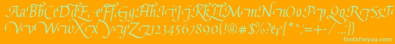 GaiusLtRegularSwashBeginning Font – Green Fonts on Orange Background