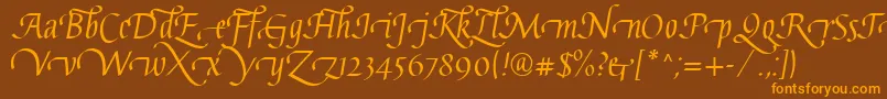 GaiusLtRegularSwashBeginning Font – Orange Fonts on Brown Background