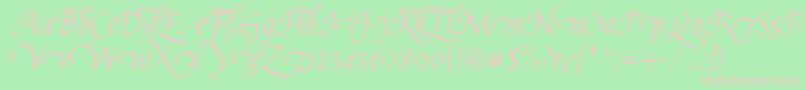 Fonte GaiusLtRegularSwashBeginning – fontes rosa em um fundo verde