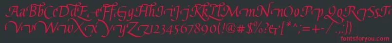 GaiusLtRegularSwashBeginning Font – Red Fonts on Black Background