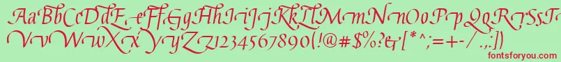 GaiusLtRegularSwashBeginning Font – Red Fonts on Green Background