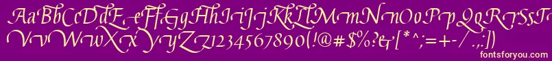 GaiusLtRegularSwashBeginning Font – Yellow Fonts on Purple Background