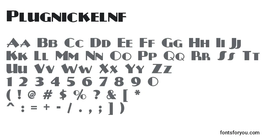 Czcionka Plugnickelnf (57627) – alfabet, cyfry, specjalne znaki