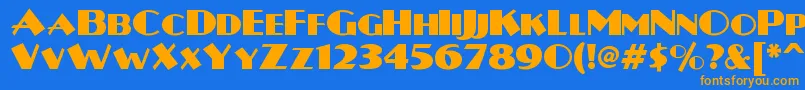 Plugnickelnf Font – Orange Fonts on Blue Background