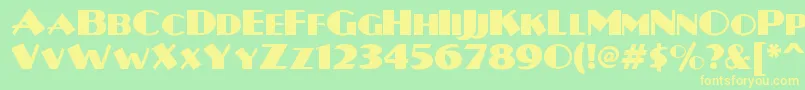 Plugnickelnf Font – Yellow Fonts on Green Background