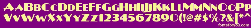 Fonte Plugnickelnf – fontes amarelas em um fundo roxo