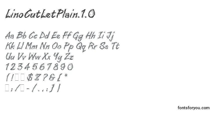 Schriftart LinoCutLetPlain.1.0 – Alphabet, Zahlen, spezielle Symbole