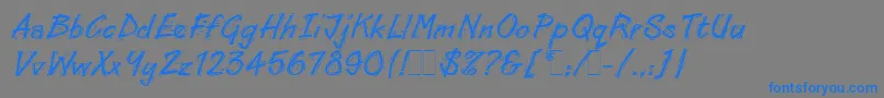 LinoCutLetPlain.1.0 Font – Blue Fonts on Gray Background