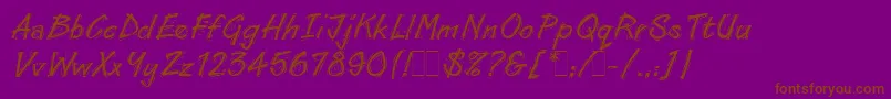 Fonte LinoCutLetPlain.1.0 – fontes marrons em um fundo roxo