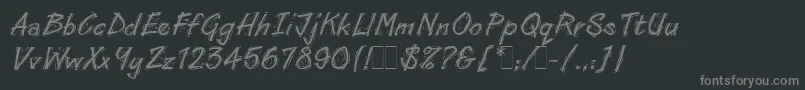 フォントLinoCutLetPlain.1.0 – 黒い背景に灰色の文字