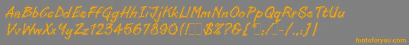 LinoCutLetPlain.1.0-Schriftart – Orangefarbene Schriften auf grauem Hintergrund