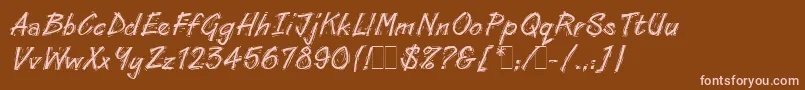フォントLinoCutLetPlain.1.0 – 茶色の背景にピンクのフォント