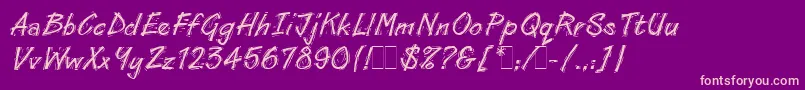 Шрифт LinoCutLetPlain.1.0 – розовые шрифты на фиолетовом фоне