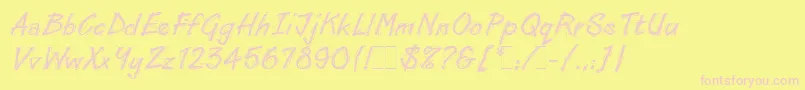 LinoCutLetPlain.1.0-Schriftart – Rosa Schriften auf gelbem Hintergrund