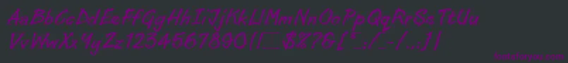 LinoCutLetPlain.1.0-Schriftart – Violette Schriften auf schwarzem Hintergrund
