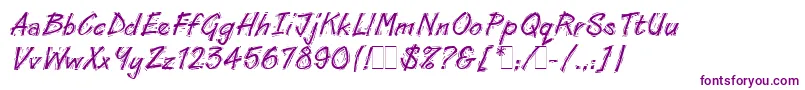 LinoCutLetPlain.1.0 Font – Purple Fonts on White Background