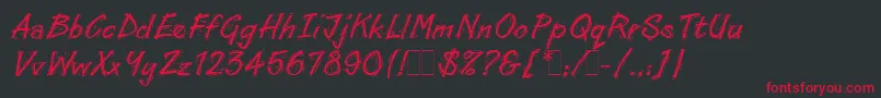 LinoCutLetPlain.1.0 Font – Red Fonts on Black Background