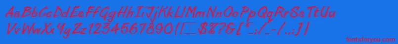 Шрифт LinoCutLetPlain.1.0 – красные шрифты на синем фоне