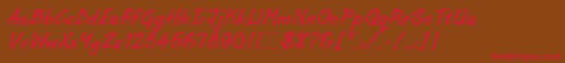 LinoCutLetPlain.1.0-Schriftart – Rote Schriften auf braunem Hintergrund